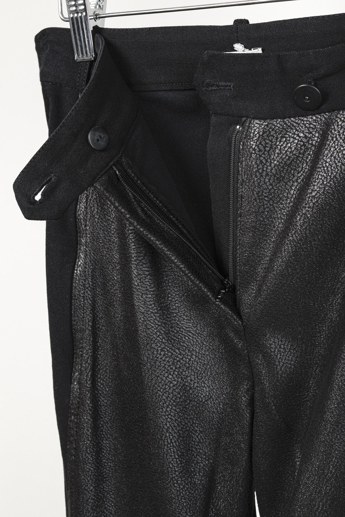 Annette Gortz Annette Görtz Black Faux Leather Wool Blend Pant Size 31" - 8 Thumbnail