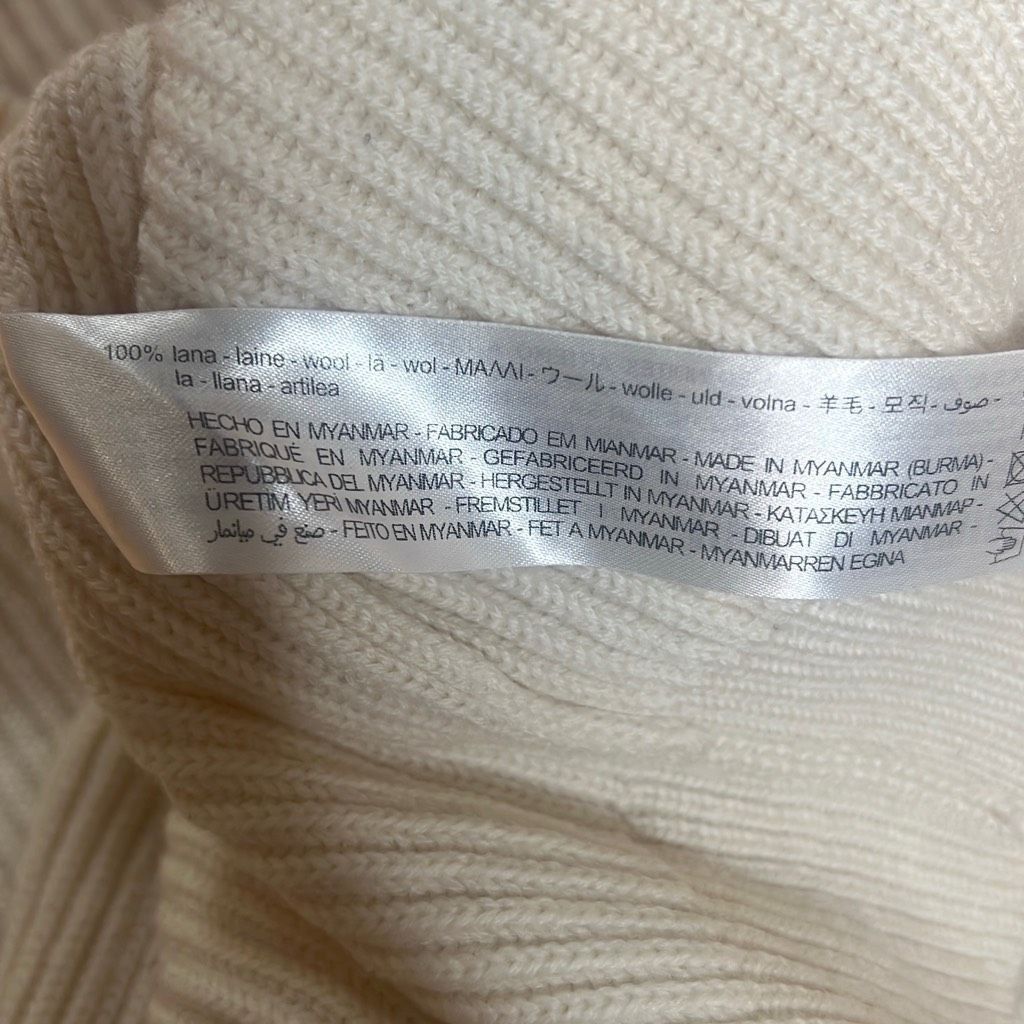 Zara Zara White Wool V-neck Ribbed Sweater Size S / US 4 / IT 40 - 11 Thumbnail