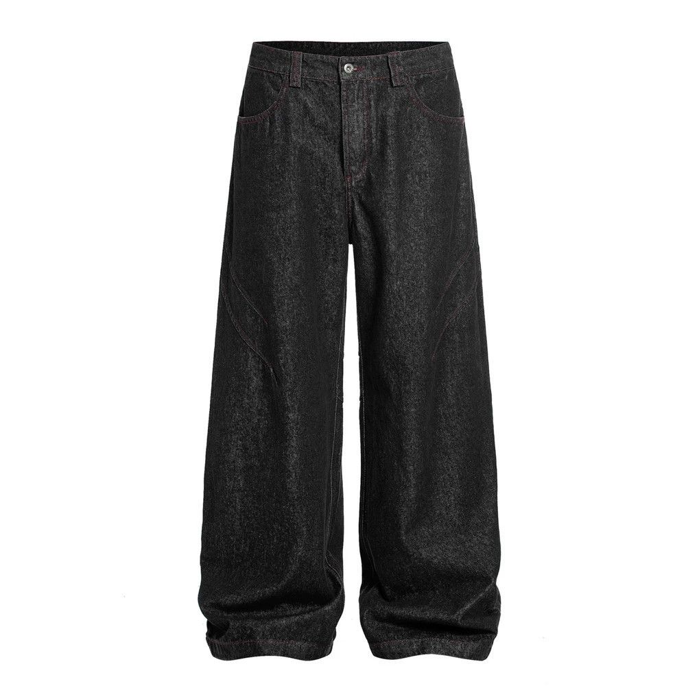 Jean High street loose wide leg trend retro straight casual jeans Size US 32 / EU 48 - 1 Thumbnail
