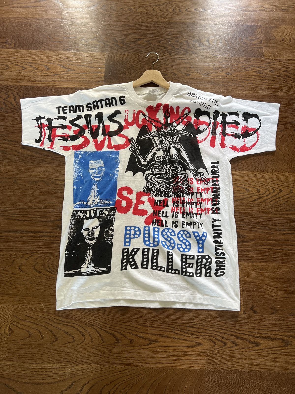 image of Kaos Vintage Bootleg Marilyn Manson Aop Shirt in White, Men's (Size XL)