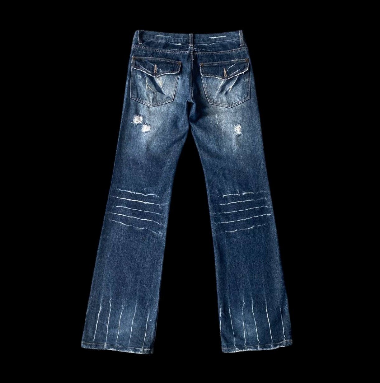 LOWBOX ARCHIVE Lowbox "Shredded" Distressed Flare Cyberpunk Size US 29 - 10 Thumbnail