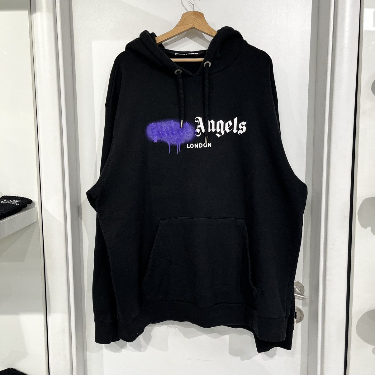 Palm Angels London Sprayed Hoodie Black