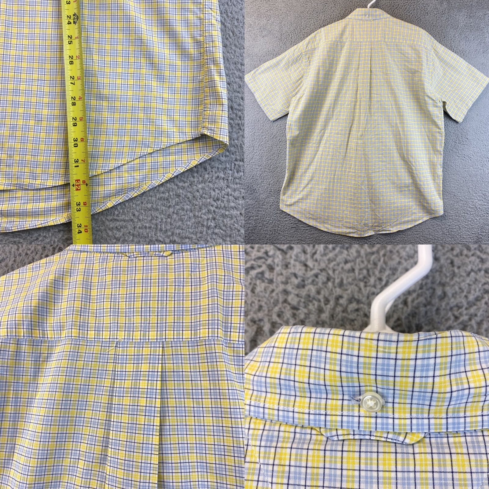 Tommy Hilfiger Tommy Hilfiger Dress Shirt Yellow Short Sleeve XL 46-38 Plaid Pocket Classic Fit Mens Size US XL / EU 56 / 4 - 8 Thumbnail