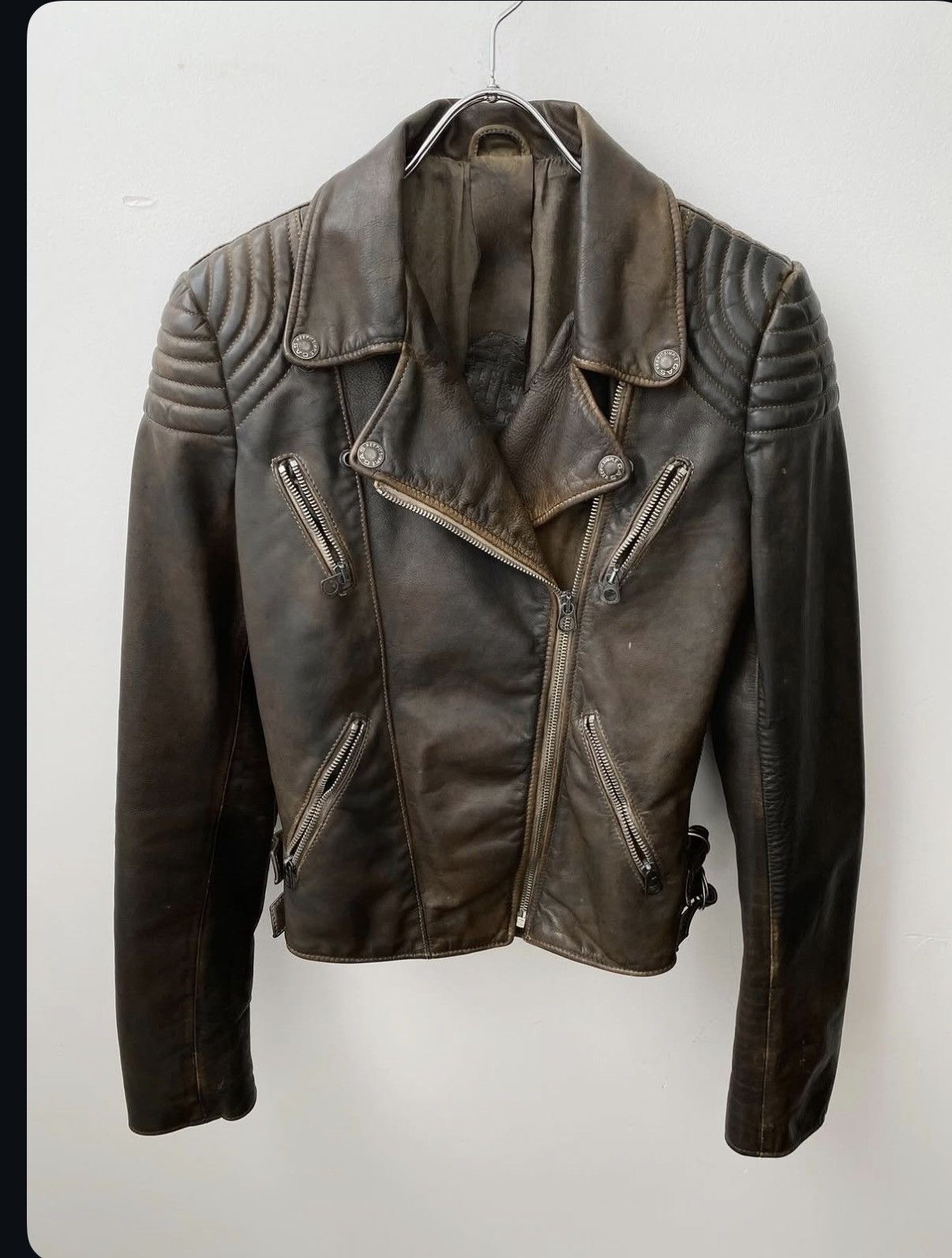 14th Addiction GAS Leather Biker Jacket Size US S / EU 44-46 / 1 - 6 Thumbnail