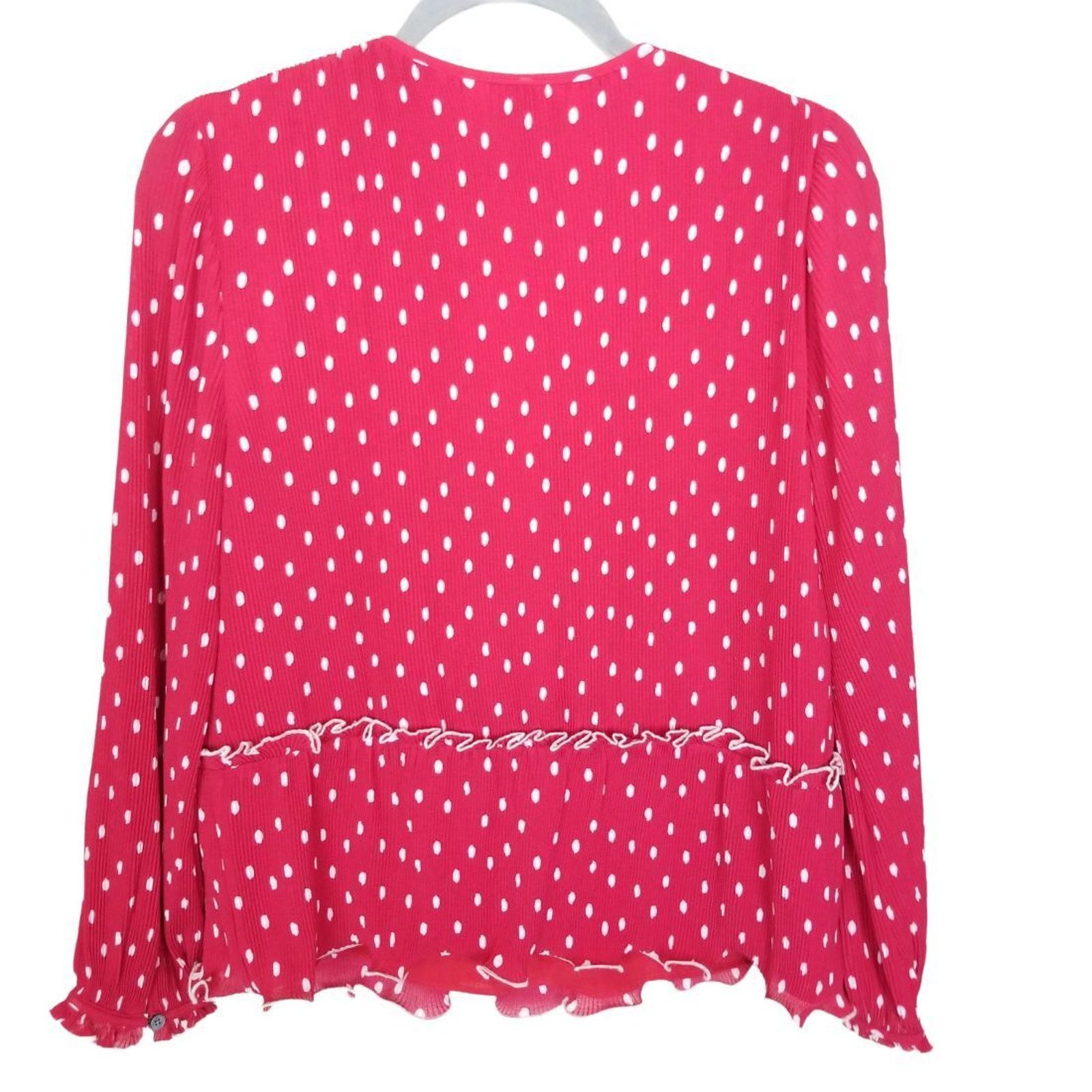 J.Crew J. Crew Womens Ruffle Trim Pleated Peplum Top Polka Dot S Size S / US 4 / IT 40 - 9 Thumbnail