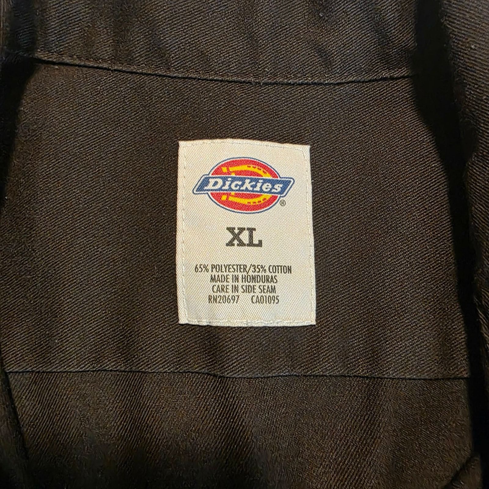 Dickies Dickies XL Work Long Sleeve Brown Button Up Two Pocket Twill Size US XL / EU 56 / 4 - 3 Thumbnail