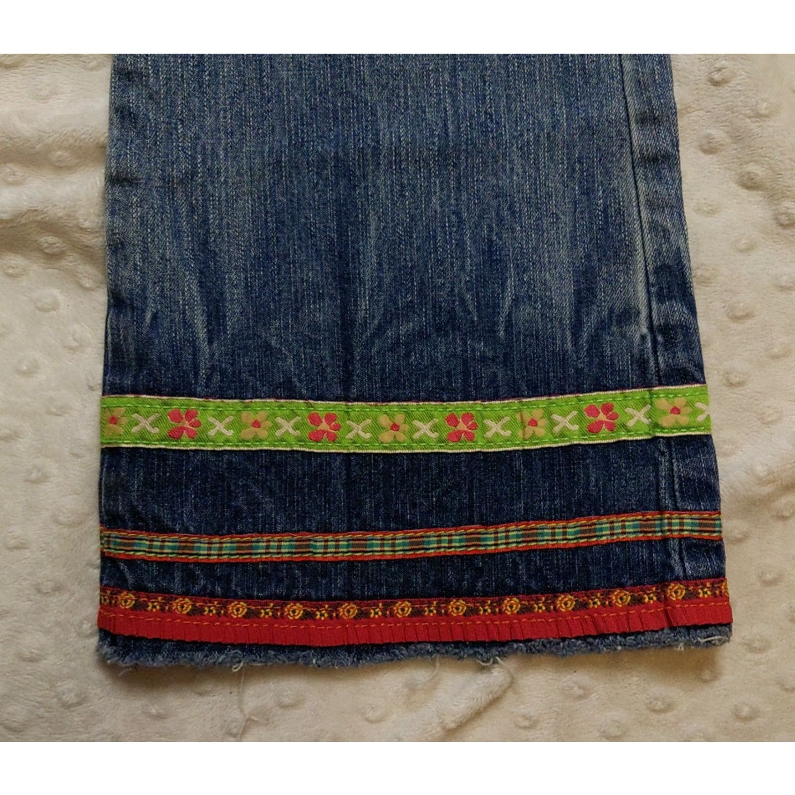 Denime VINTAGE Outlaw Jeans Womens 7 Blue Denim Light Wash 5-Pocket High Rise Regular Fit Jeans Womens Styles 90s Hippie Cowgirl USA Size 27" / US 4 / IT 40 - 3 Thumbnail