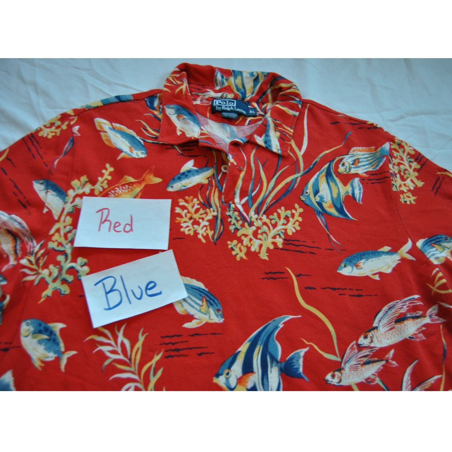 Ralph Lauren Vintage Ralph Lauren XL Hawaiian Tropical Fish Polo Size US XL / EU 56 / 4 - 10 Thumbnail