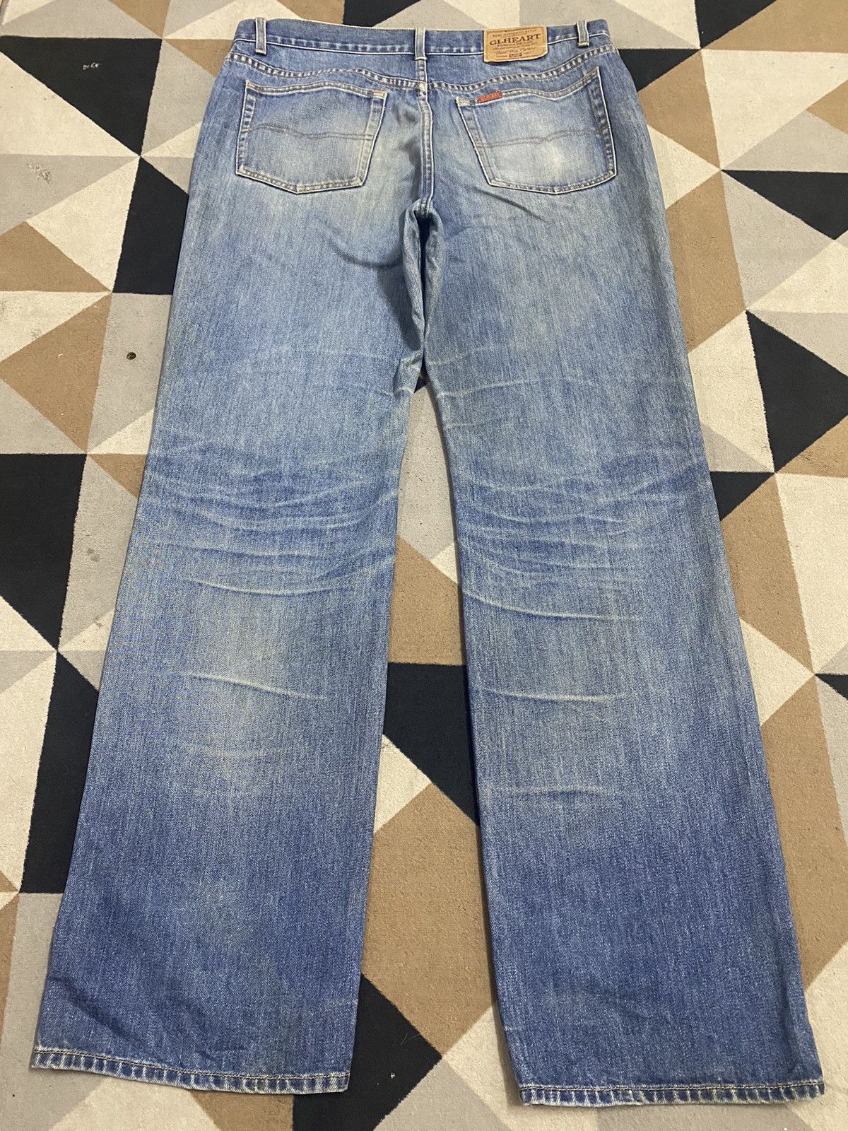 Big John Vintage Big John Gl Heart Distressed Denim Baggy Jeans Size US 37 - 2 Thumbnail