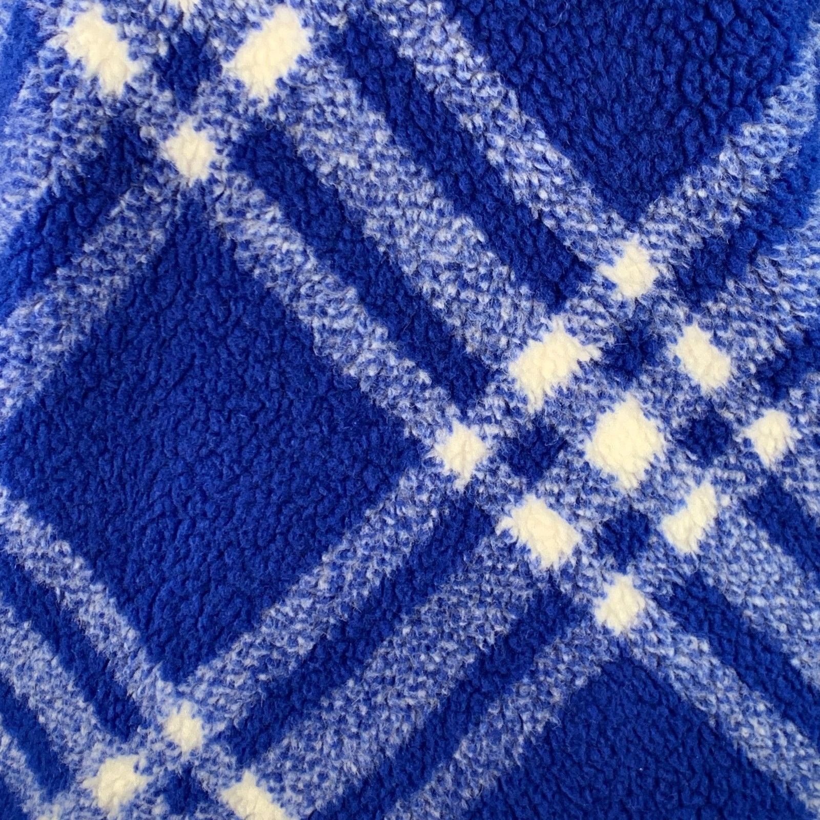 Burberry XS Blue White Plaid Acrylic Blend Fleece Hoodie Pullover Size US XS / EU 42 / 0 - 2 Thumbnail