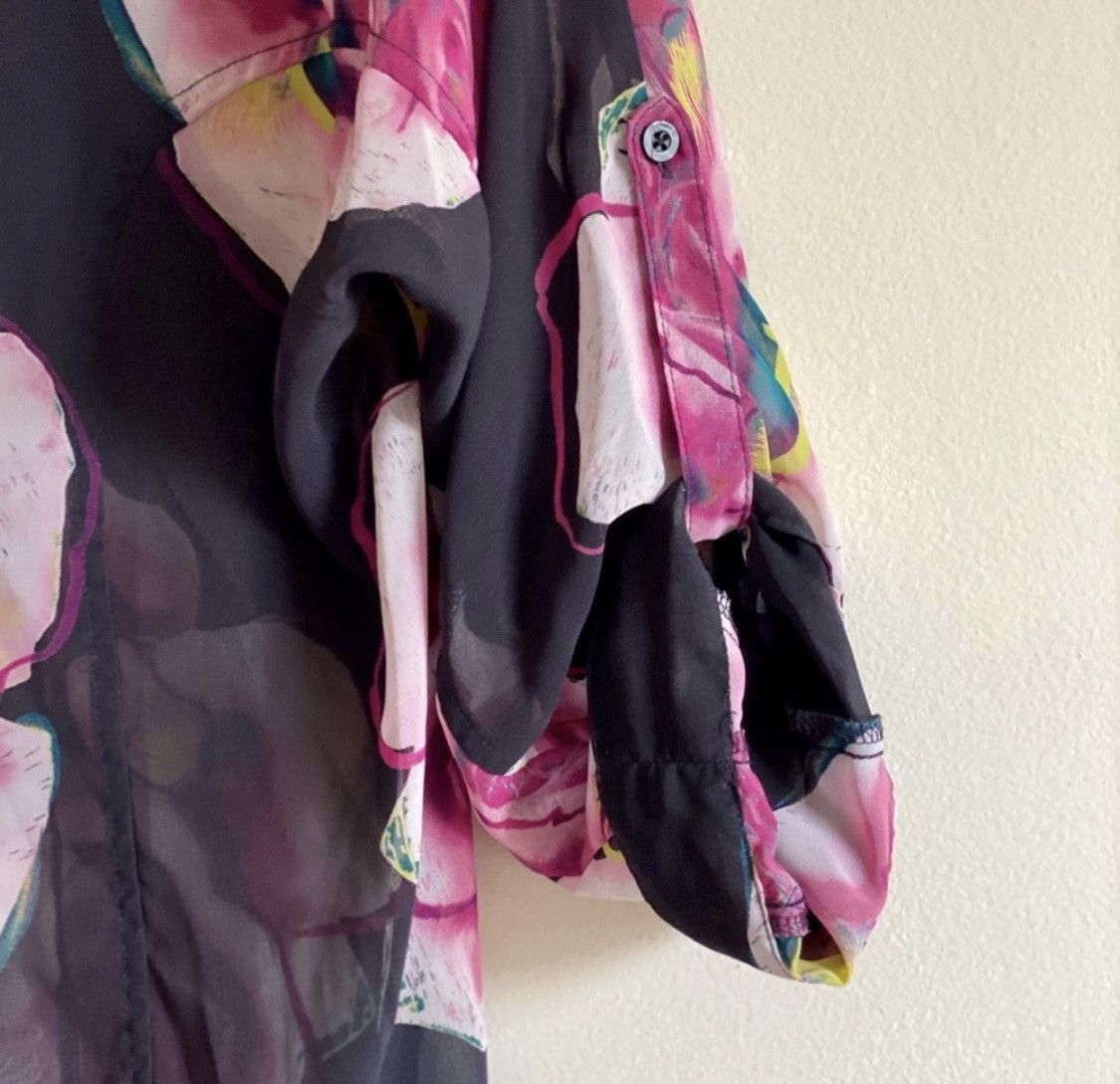 Other VERSATILE FLORAL SEMI SHEER BUTTON UP BLOUSE TOP Size S / US 4 / IT 40 - 8 Thumbnail