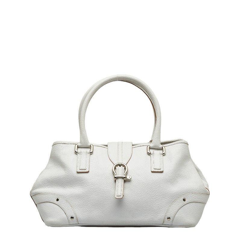 image of Burberry Leather Handbag in White, Women's
