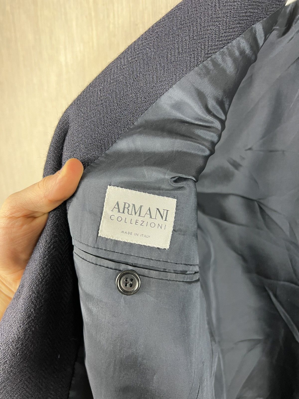 Armani Collezioni Giorgio Armani Collezioni wool herringbone blazer jacket Size US M / EU 48-50 / 2 - 17 Thumbnail