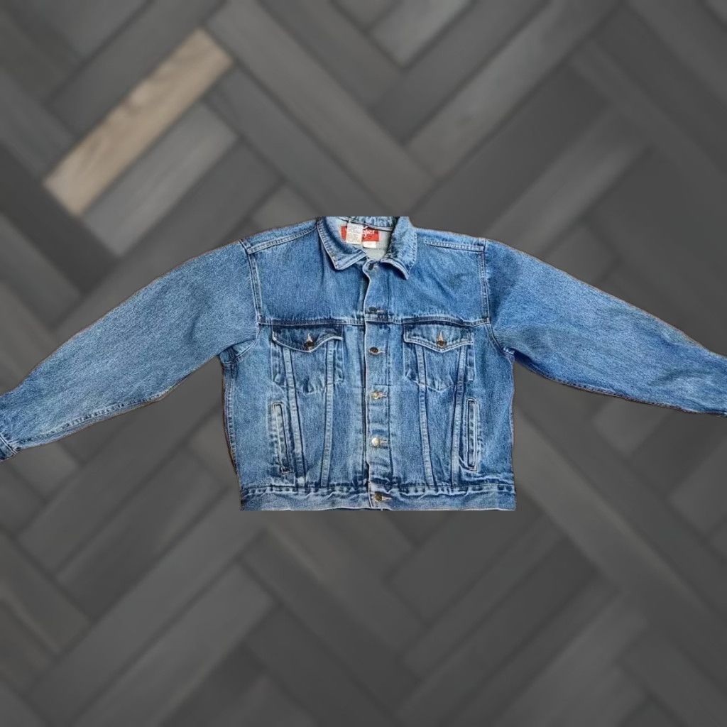 Wrangler VINTAGE Wrangler Hero Jacket Mens M Medium Denim Blue Trucker Button Up 90s Western Casual Shirt Size US 31 - 1 Thumbnail