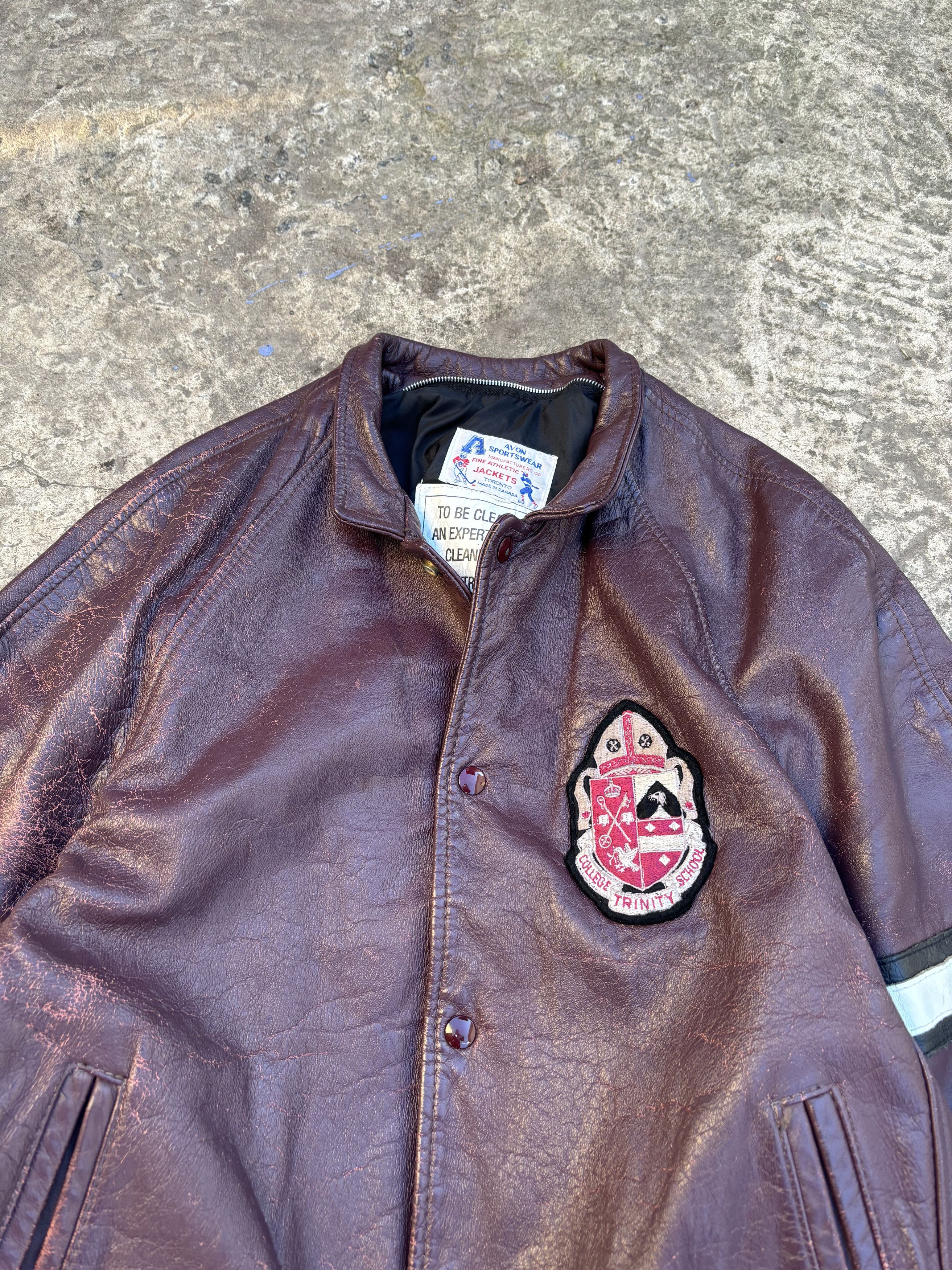 Other Vintage 70s Avon Sportswear Trinity Hockey Leather Jacket Size US L / EU 52-54 / 3 - 4 Thumbnail