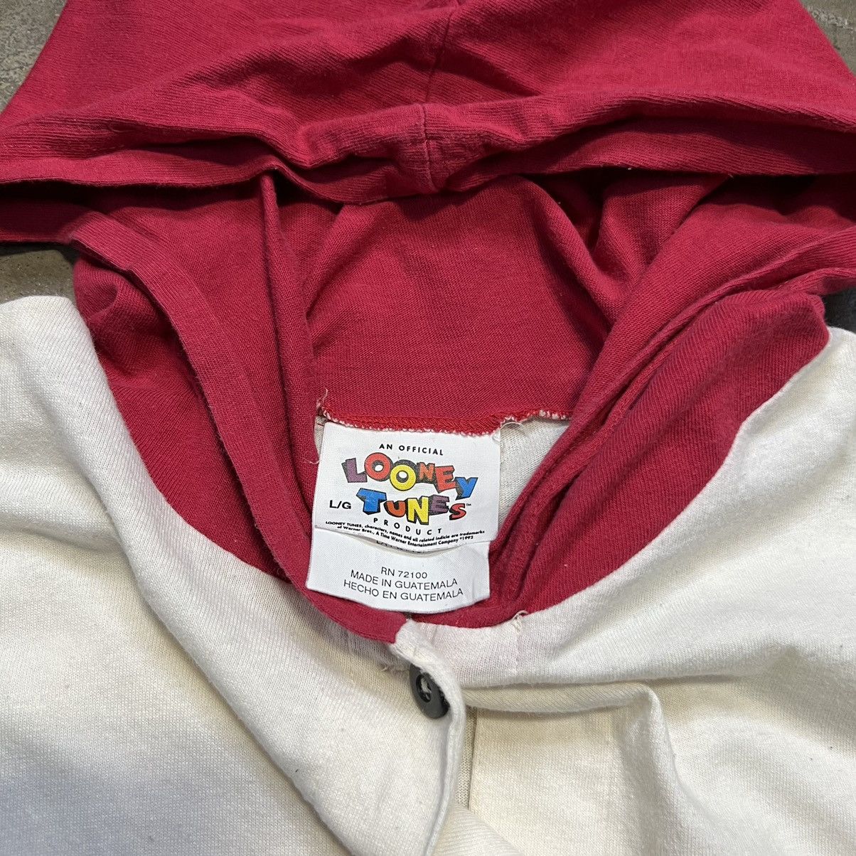 Vintage × Warner Bros Vintage 90s Bugs Bunny Looney Tunes Hoodie Graphic Tee Size US L / EU 52-54 / 3 - 8 Thumbnail