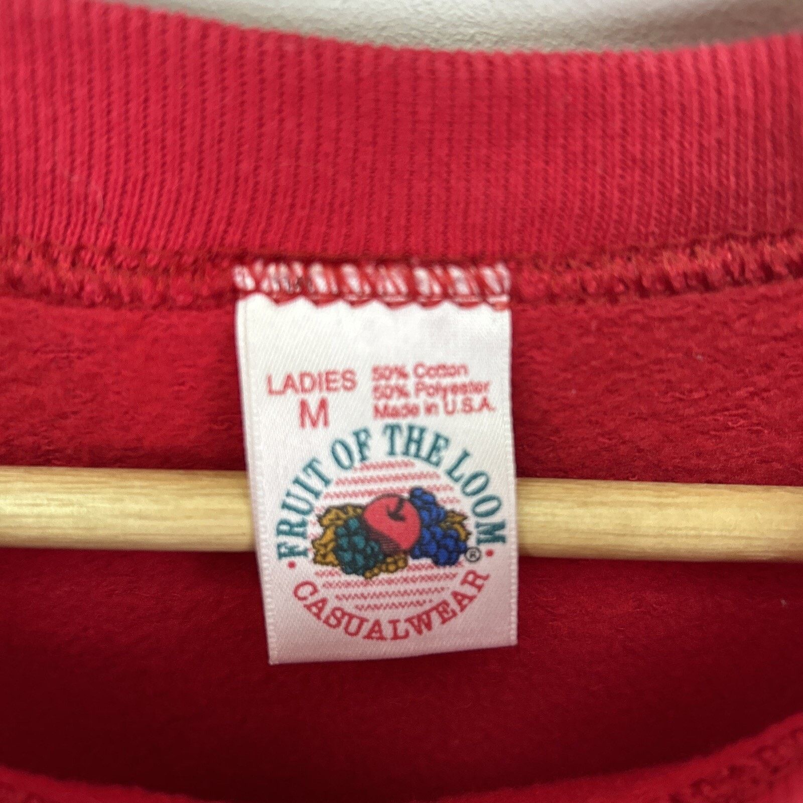 Fruit Of The Loom Fruit Of The Loom Vintage Red Blank Women’s Pullover Size M Size M / US 6-8 / IT 42-44 - 6 Thumbnail