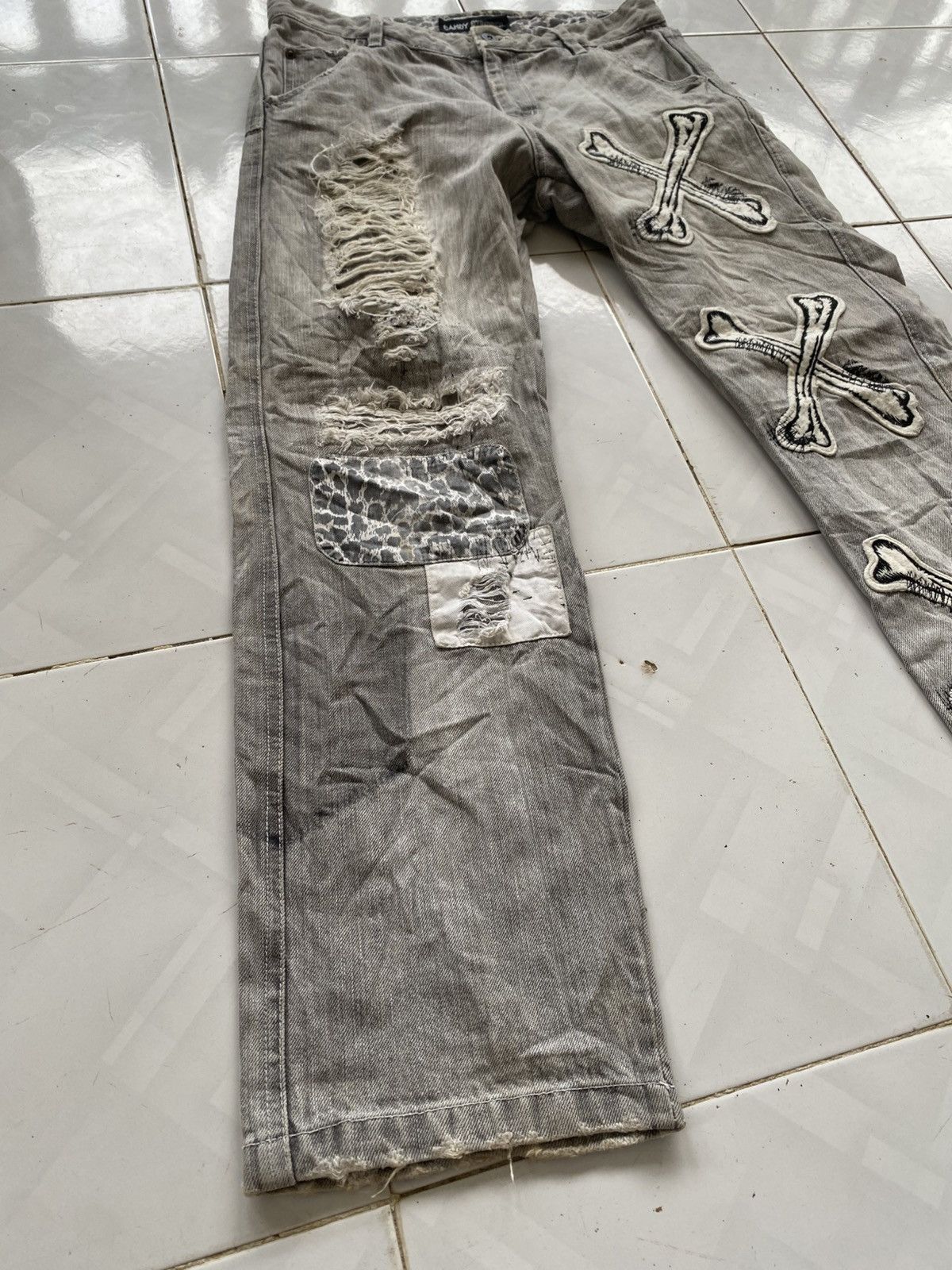 Japanese Brand Candy Stripper Patchwork Distressed Dope Jeans Size US 30 / EU 46 - 3 Thumbnail