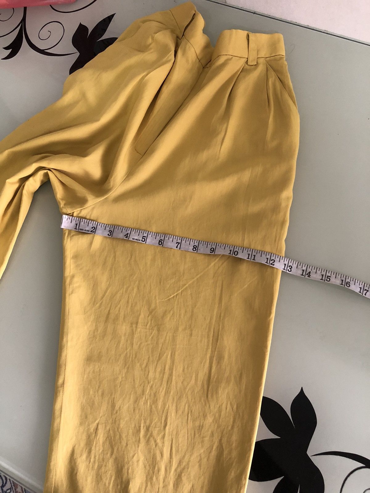 Balenciaga Vintage 90s Balenciaga Paris Yellow Trouser Pants Size 26" / US 2 / IT 38 - 22 Thumbnail