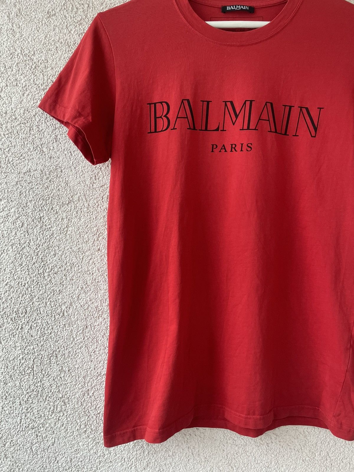 Balmain Balmain Red Men Basic Big Logo T-Shirt Size M Made Portugal Size US M / EU 48-50 / 2 - 4 Thumbnail