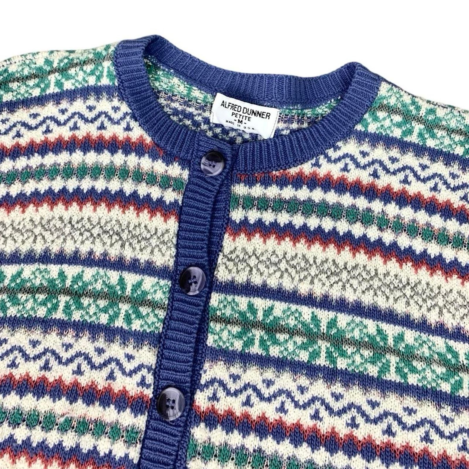 Vintage Vintage Alfred Dunner Knit Coquette Style Cardigan Sweater Size M / US 6-8 / IT 42-44 - 2 Thumbnail