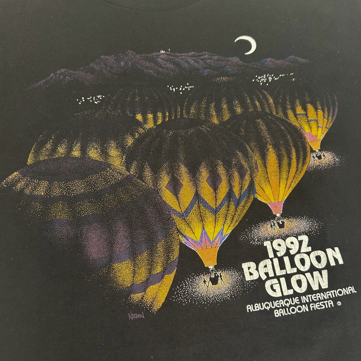 Jerzees 1992 Balloon Glow Albuquerque Fiesta Vintage Graphic T Shirt Size US L / EU 52-54 / 3 - 2 Thumbnail