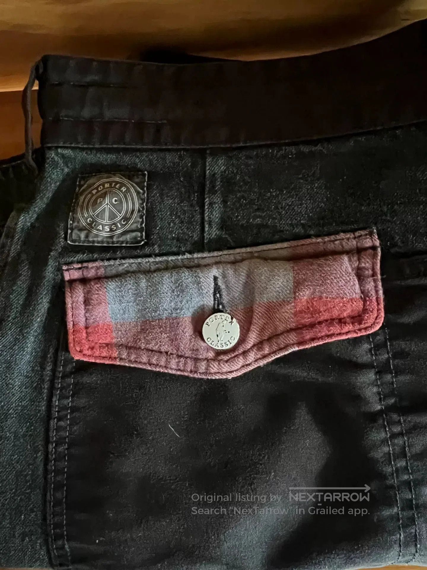 Porter Classic kendo denim wide pants in black. Size US 39 - 9 Thumbnail