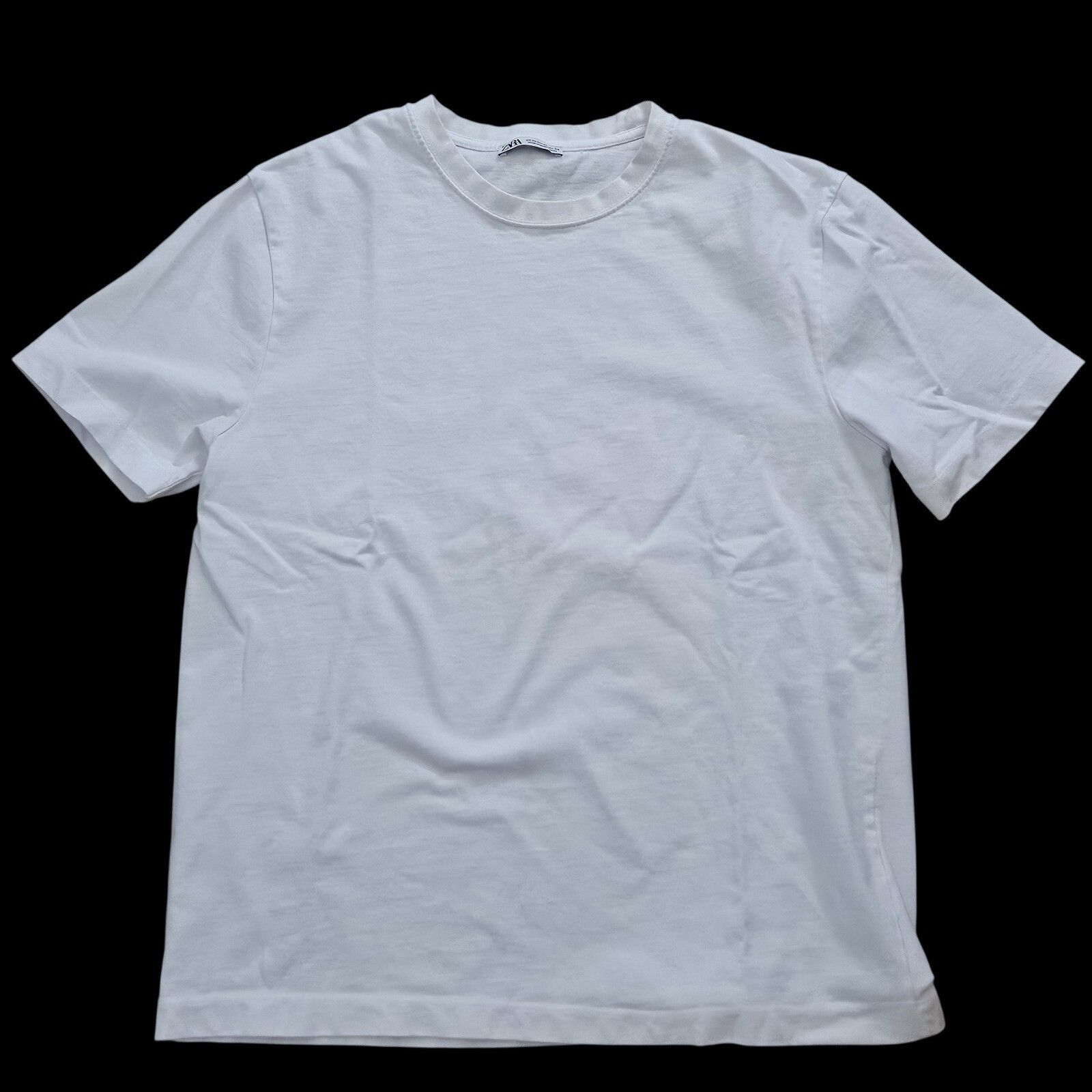 Zara Zara White Cotton Structured Short Sleeve T-shirt Mens Size Size US XL / EU 56 / 4 - 1 Thumbnail