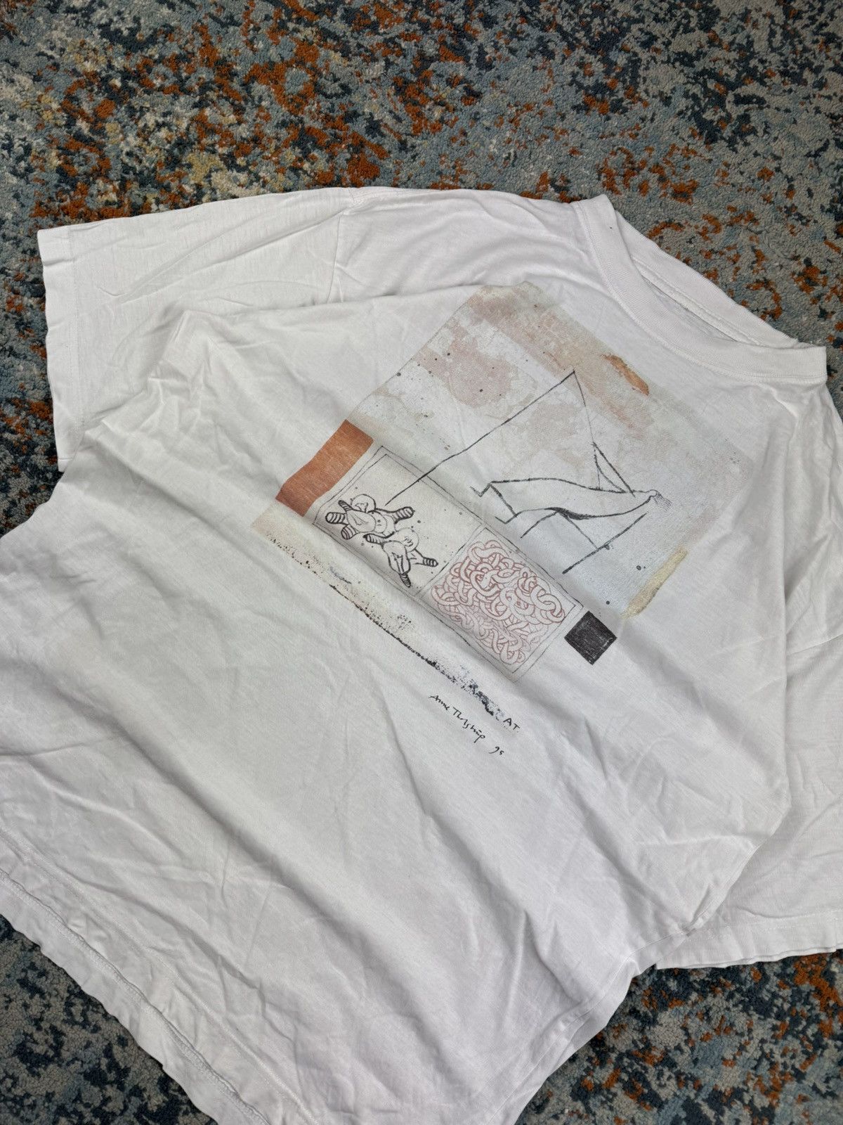 Vintage Rare Vintage 1995 Anne Tholstrup painting art graphic tee Size US XL / EU 56 / 4 - 3 Thumbnail