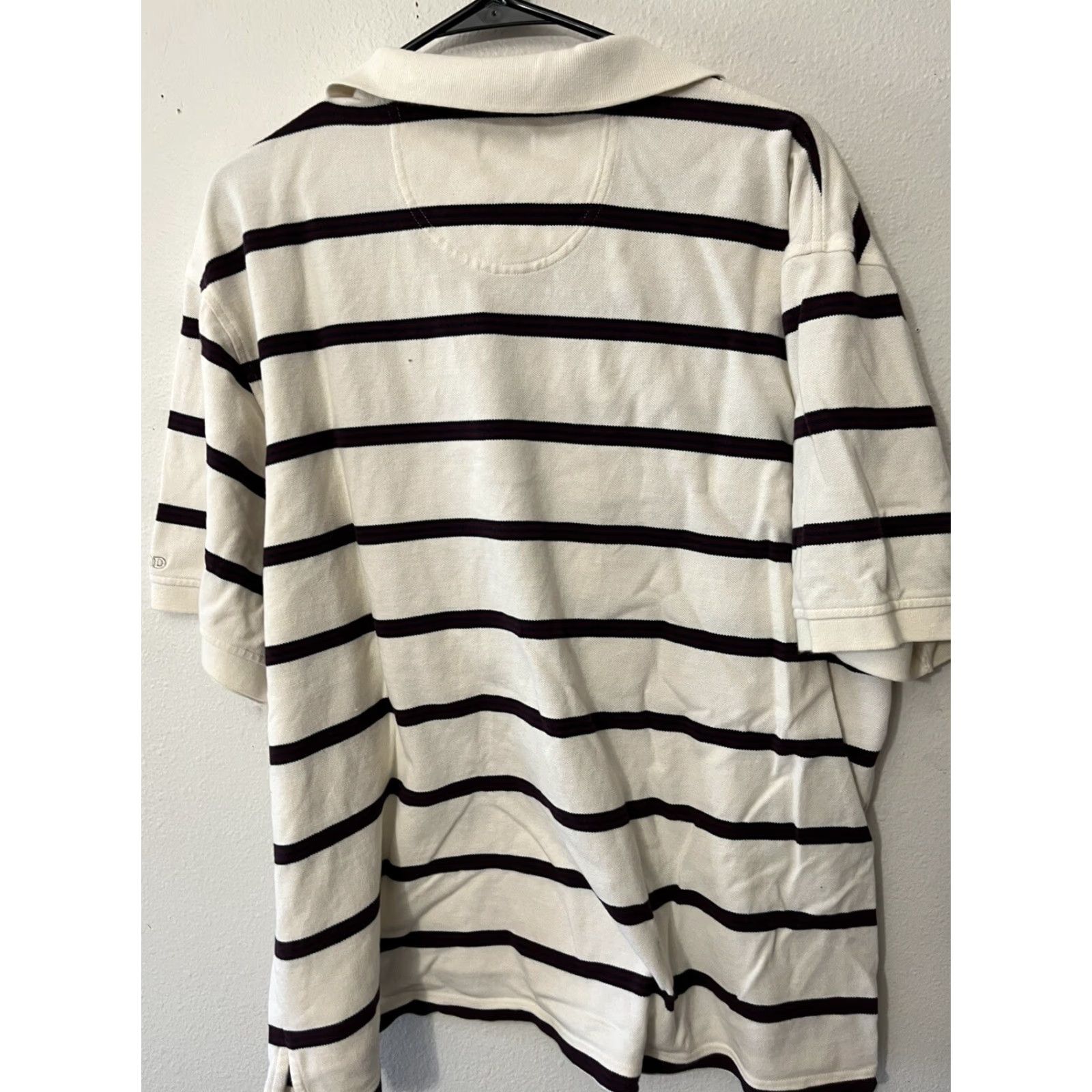 Izod VINTAGE IZOD Polo Shirt 2XL White Striped Designer Short Sleeve Casual 90s Mens Size US XXL / EU 58 / 5 - 3 Thumbnail