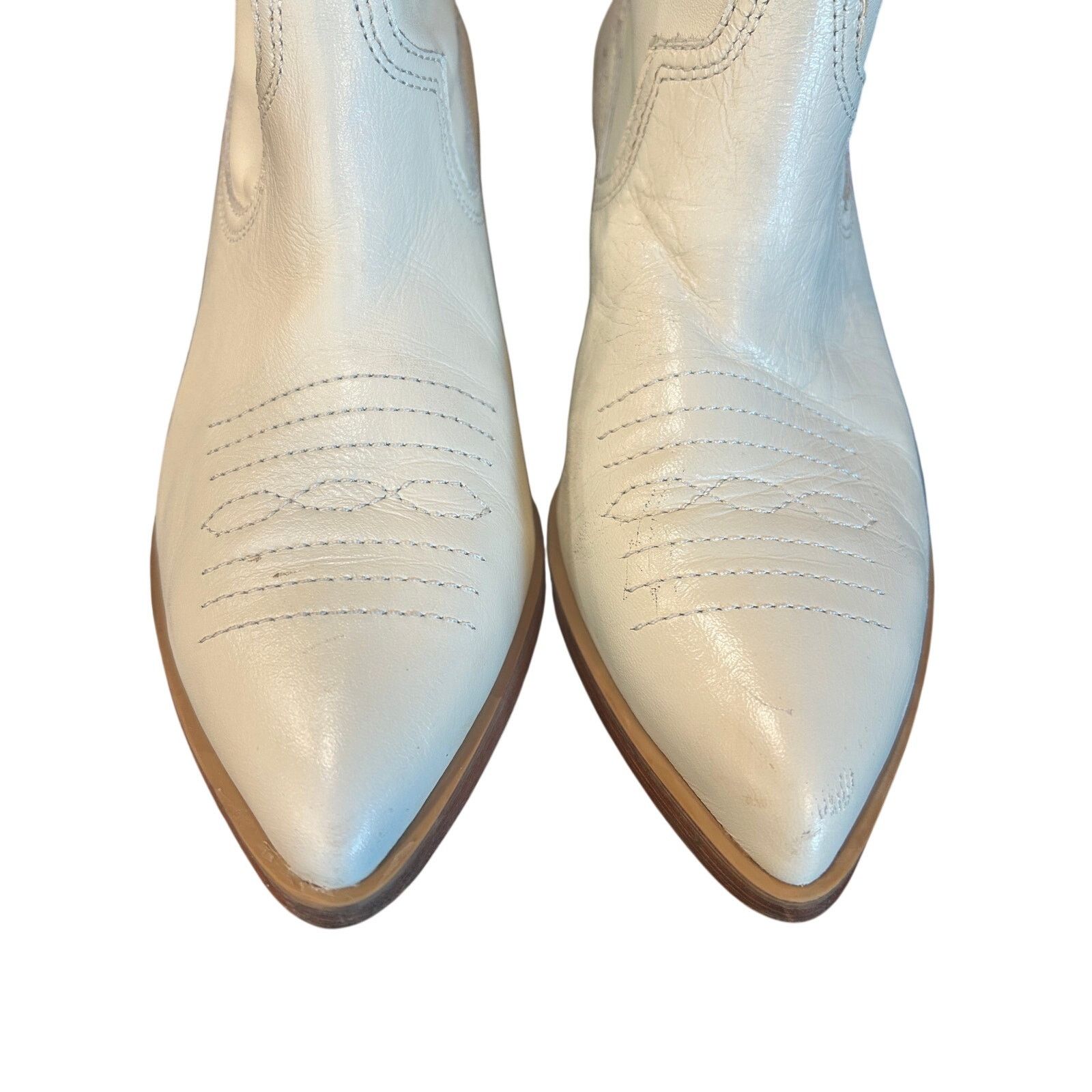 Treasure & Bond Treasure & Bond Farrah Western Bootie White Leather Size US 8 / IT 38 - 3 Thumbnail