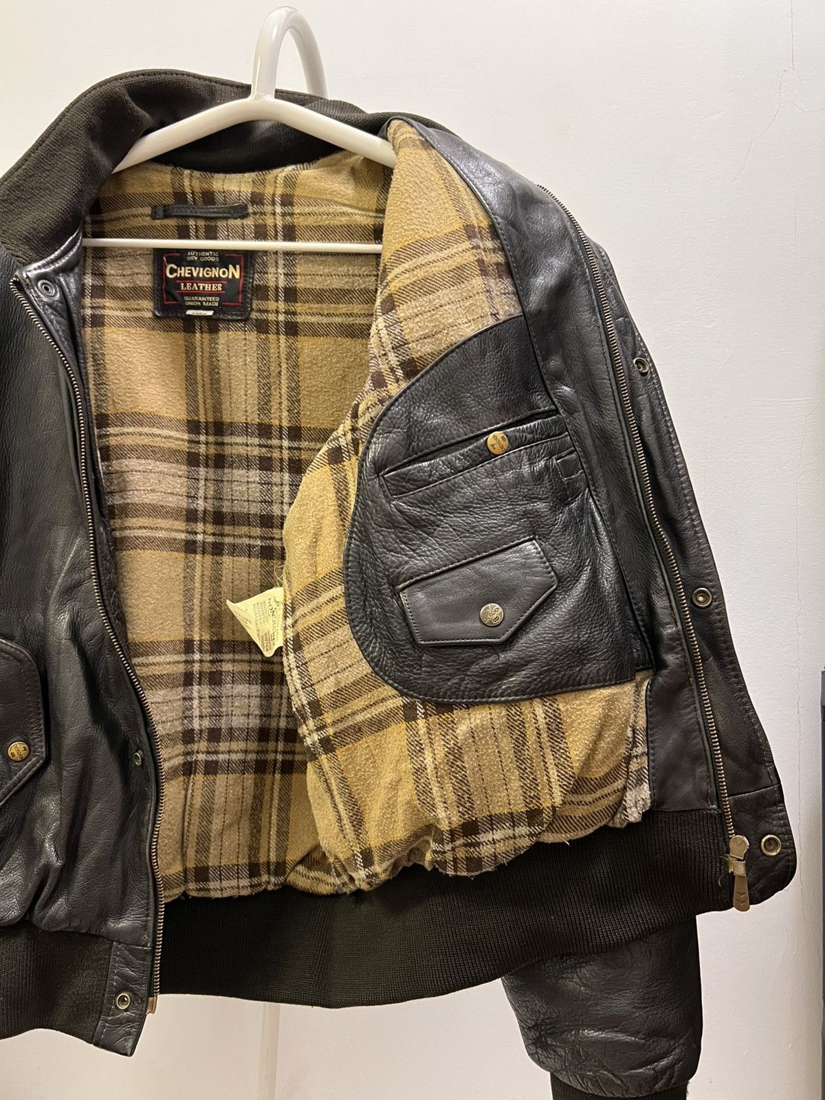 Chevignon × Vintage Chevignon super vintage retro black leather jacket Size US XL / EU 56 / 4 - 9 Thumbnail