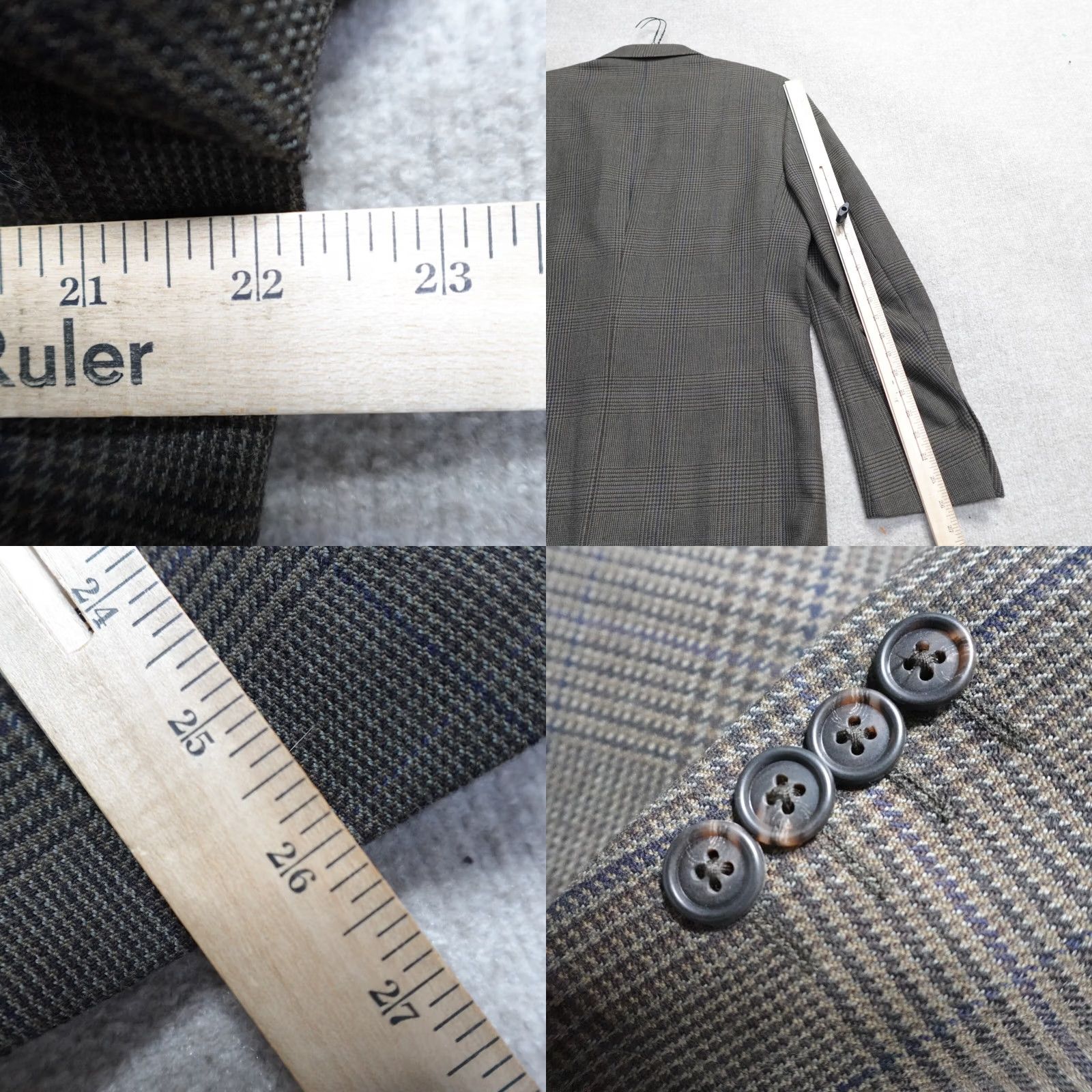 Gianfranco Ferre Gianfranco Ferre Sport Coat Blazer Wool Brown Guncheck Plaid 44 Regular Men Notch Lapel Two-Button Front Long New Size 44R - 8 Thumbnail