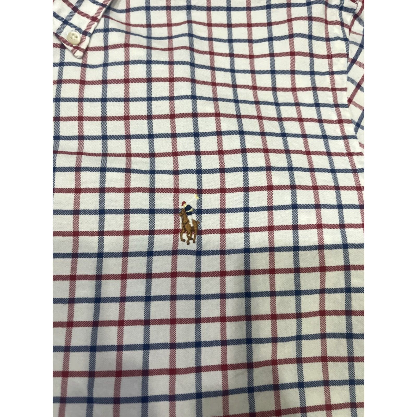 Ralph Lauren Ralph Lauren Shirt Mens XL White Blue Check Classic Fit Button-Down Collar Polo Embroidered Button Up Size US XL / EU 56 / 4 - 2 Thumbnail