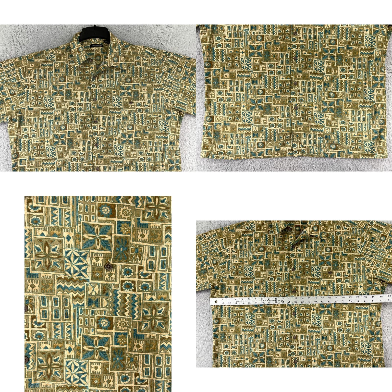 Pierre Cardin Pierre Cardin Shirt Mens XL Green Floral Resort Hawaiian Button-Up Short Sleeve Size US XL / EU 56 / 4 - 8 Thumbnail