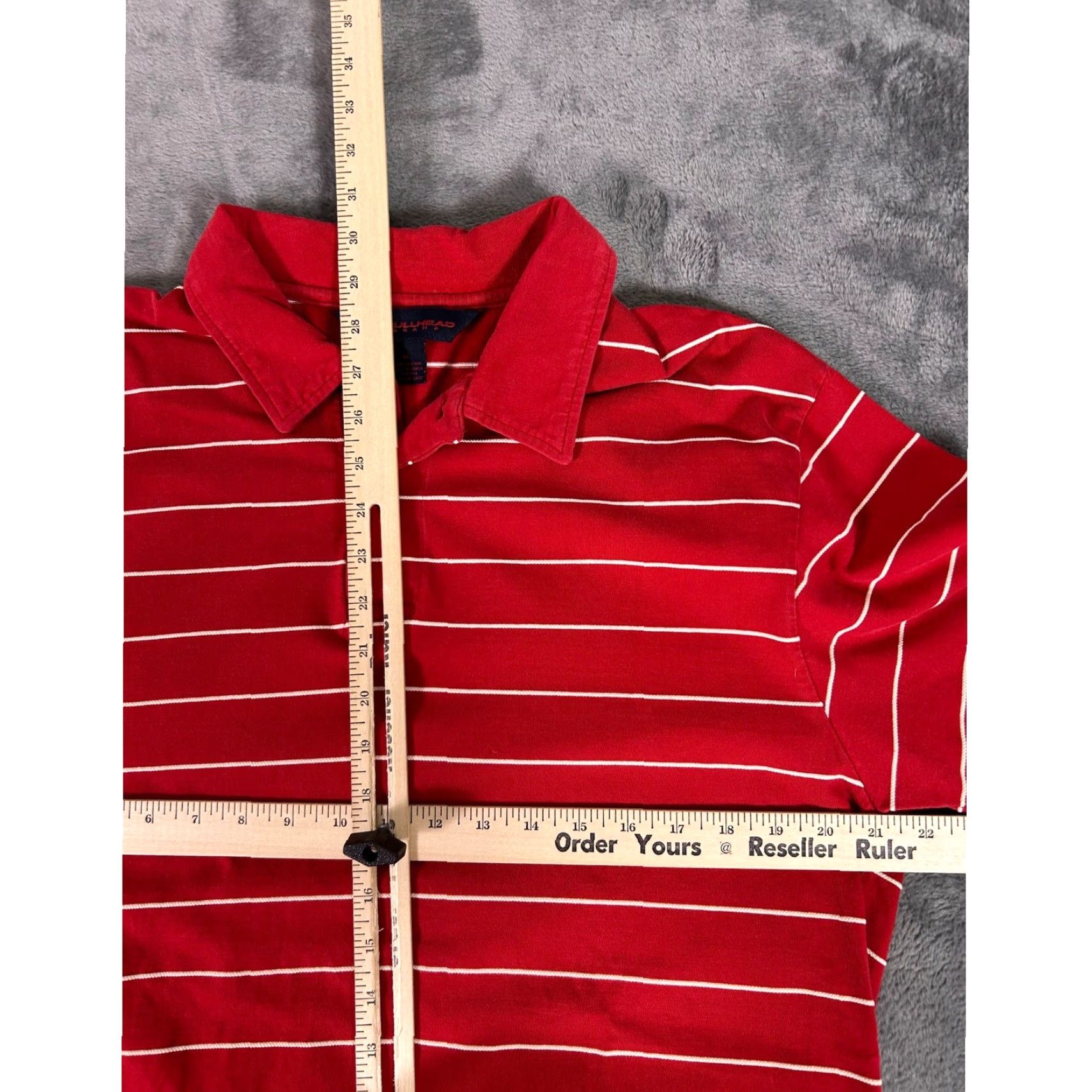 Vintage VINTAGE Bullhead Brand Red Striped Polo Shirt Mens XL Cotton Short Sleeve Size US XL / EU 56 / 4 - 4 Thumbnail