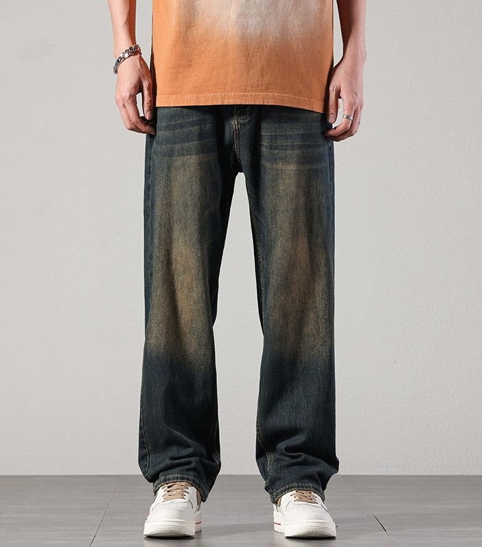 Japanese Brand × Jean Vintage washed distressed wide-leg jeans Size US 32 / EU 48 - 1 Thumbnail