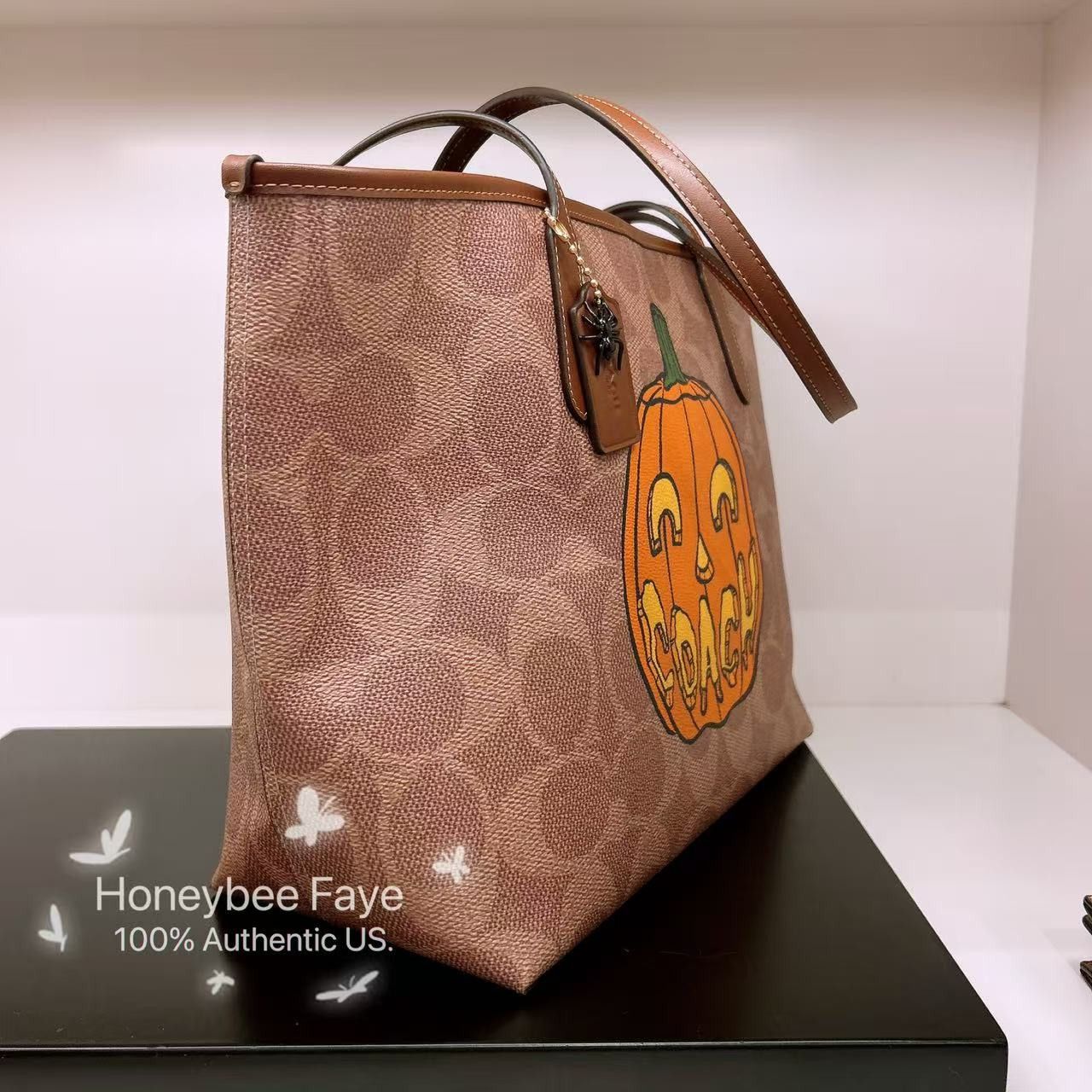 Coach City Tote Bag In Signature Canvas With Halloween Print CCE70 Size ONE SIZE - 3 Thumbnail