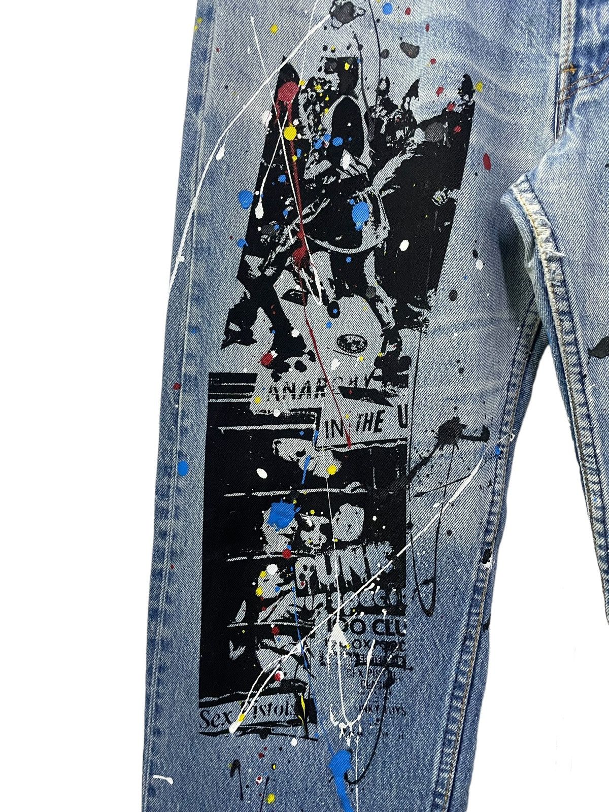 Levi's × Vintage Vintage Levis 501 Sex Pistol Paint Splatter Punk Jeans Size US 36 / EU 52 - 6 Thumbnail