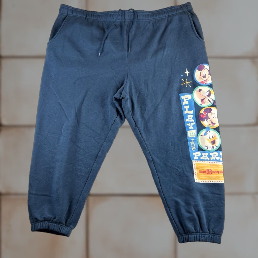 Disney VINTAGE Disney Sweatpant Womens 3XL “Play In The Park” Graphic Blue Jogger Fleece EUC Size 40" / US 18 - 1 Thumbnail