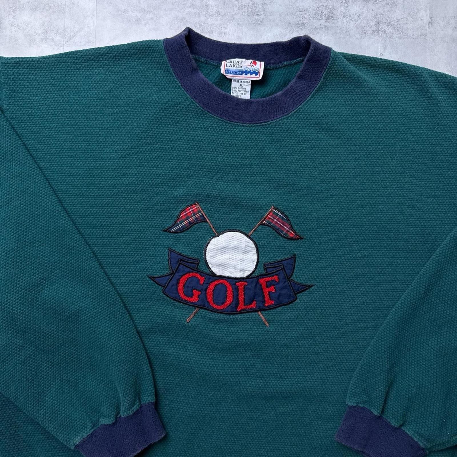 Other Y2K Golf Green Vintage 00s Embroidered Sweatshirt Size US XL / EU 56 / 4 - 6 Thumbnail