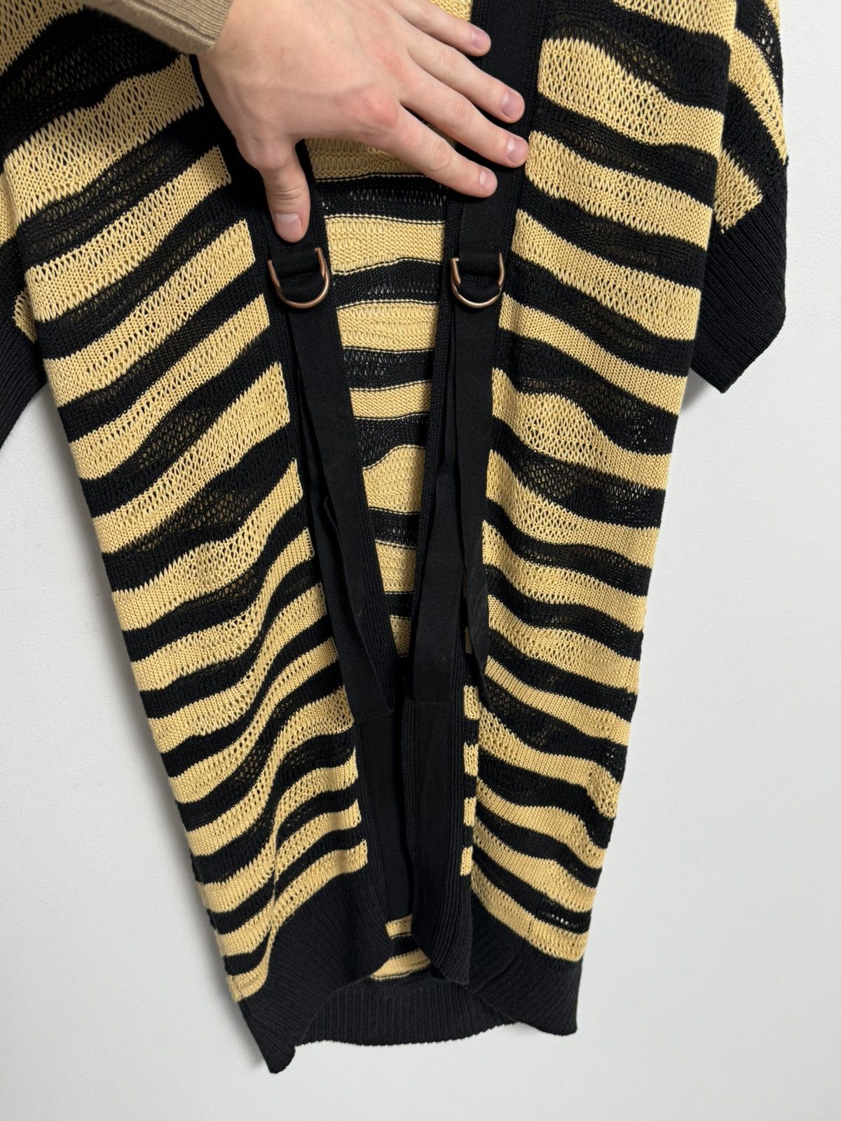 Diesel DIESEL Brand Black Beige Stripe Knit Sweater Cardigan Bolero Size XS / US 0-2 / IT 36-38 - 20 Thumbnail