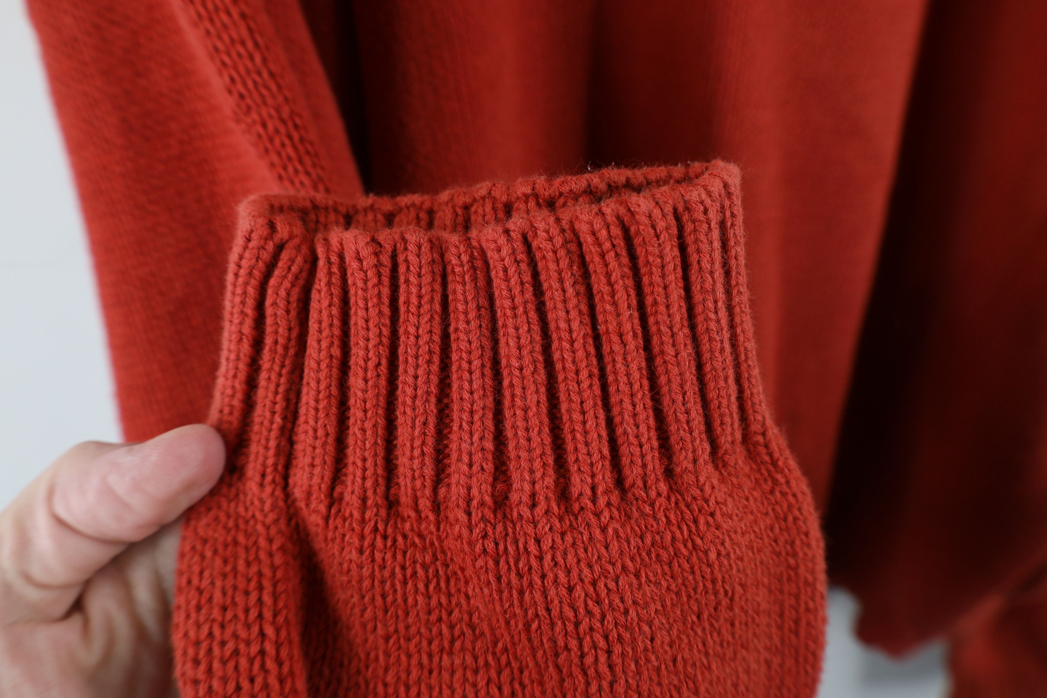 Vintage Vintage 90s Streetwear Cotton Knit Crewneck Sweater Orange Size US XL / EU 56 / 4 - 6 Thumbnail