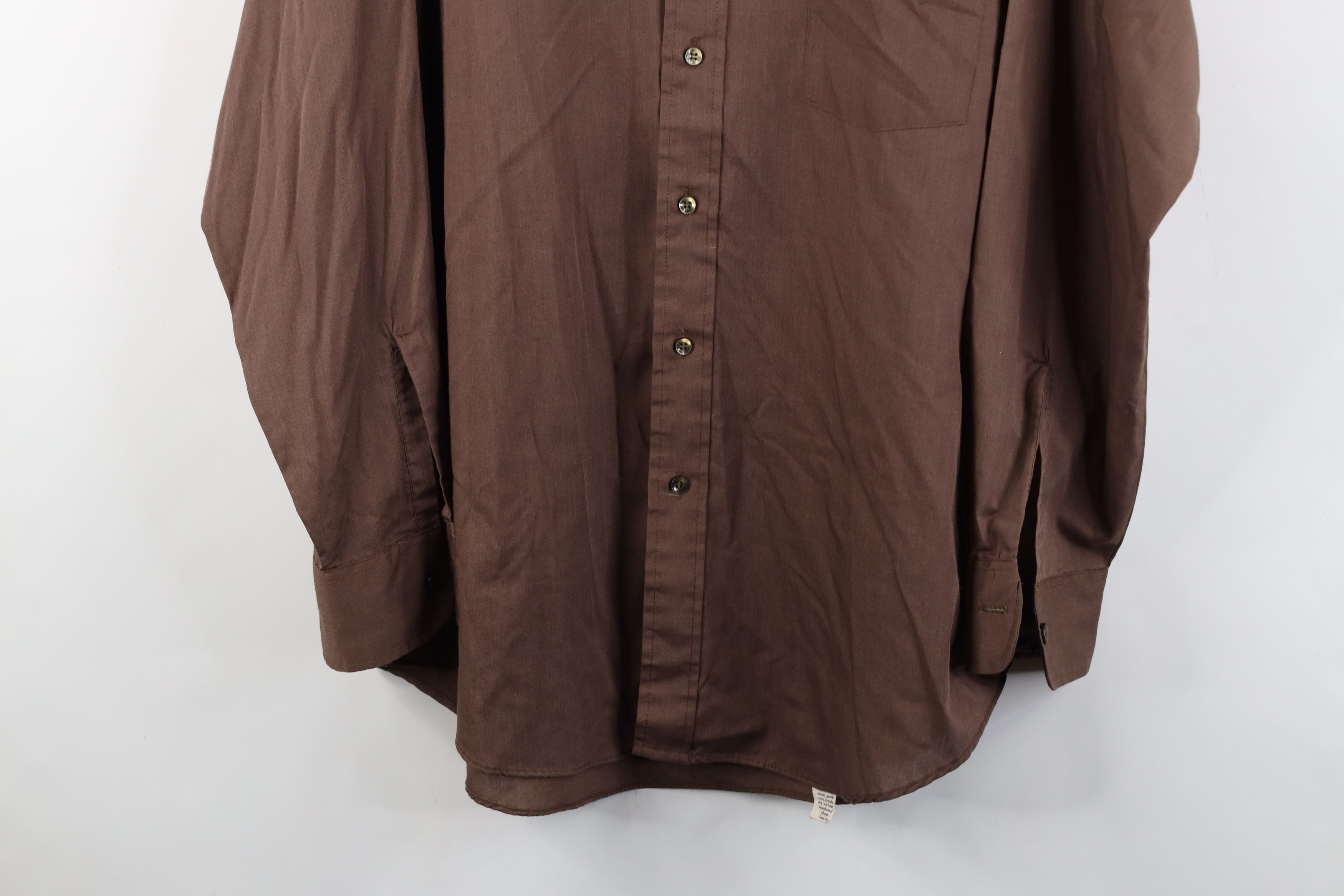 Vintage Vintage 70s Streetwear Faded Collared Button Shirt Brown USA Size US M / EU 48-50 / 2 - 3 Thumbnail
