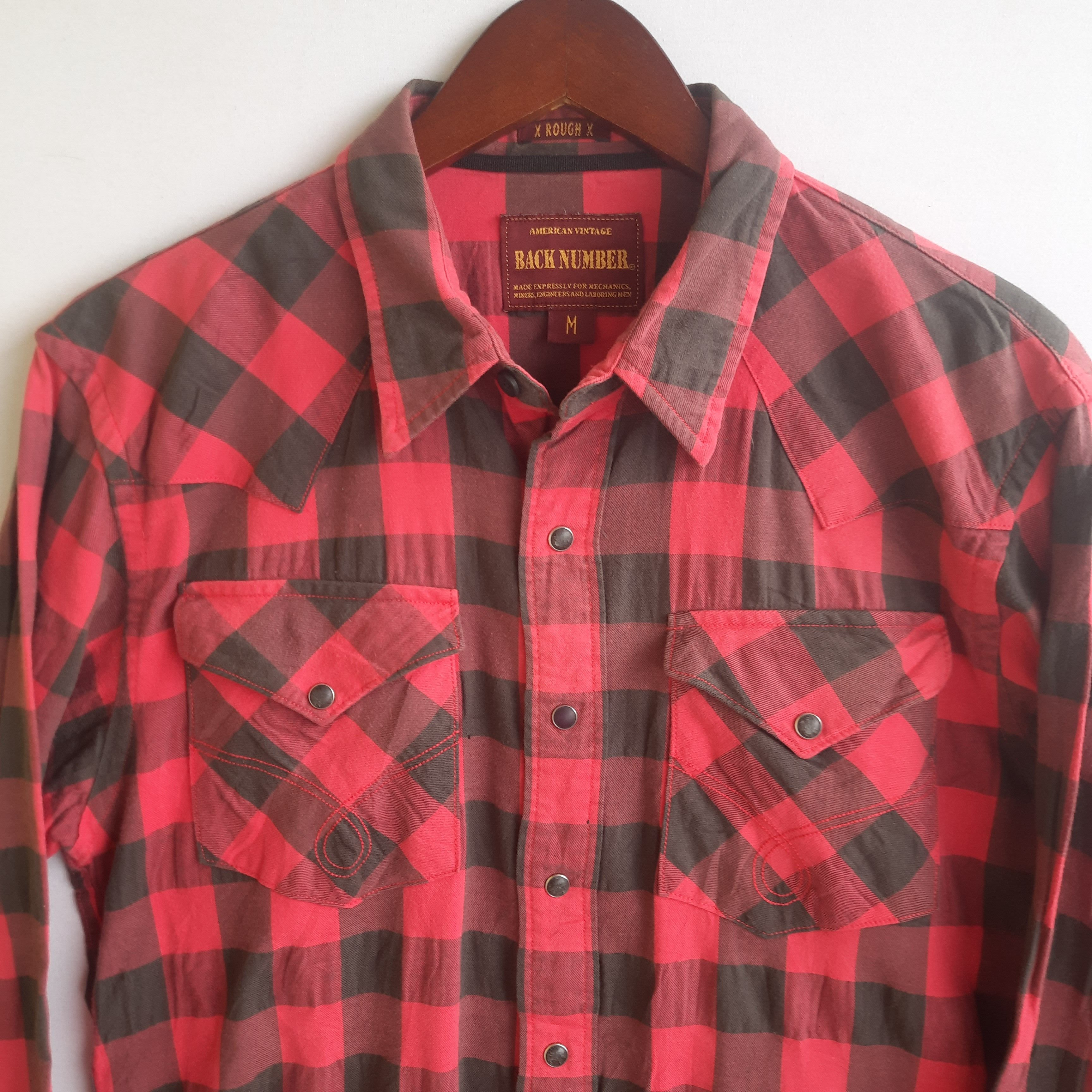 Japanese Brand Back Number x Rough Plaid Shirts Size US M / EU 48-50 / 2 - 3 Thumbnail
