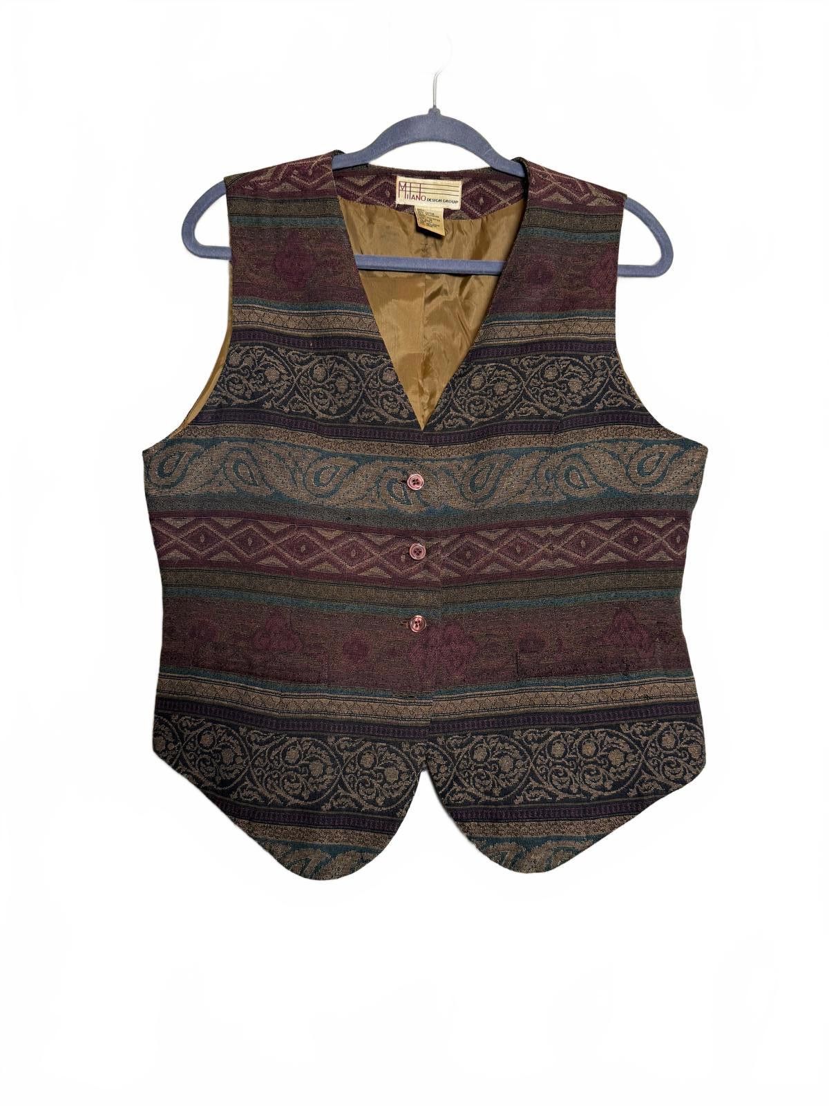 Other Vintage 90s Patterned Men's Vest Size US M / EU 48-50 / 2 - 1 Thumbnail