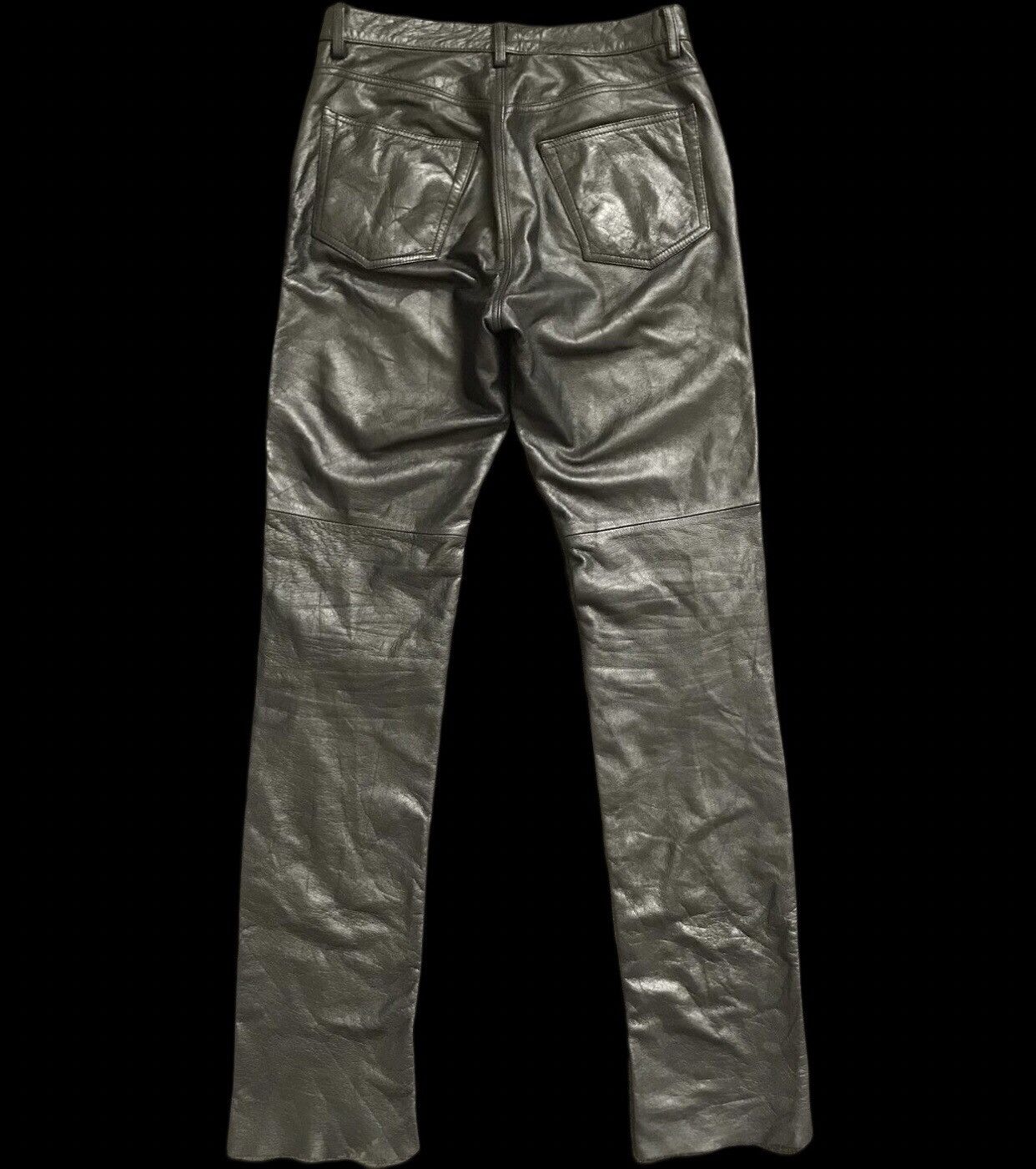 Genuine Leather P36 FOUR BARS By RYUICHIRO SHIMAZAKI Cowhide Leather Pant Size US 29 - 2 Thumbnail