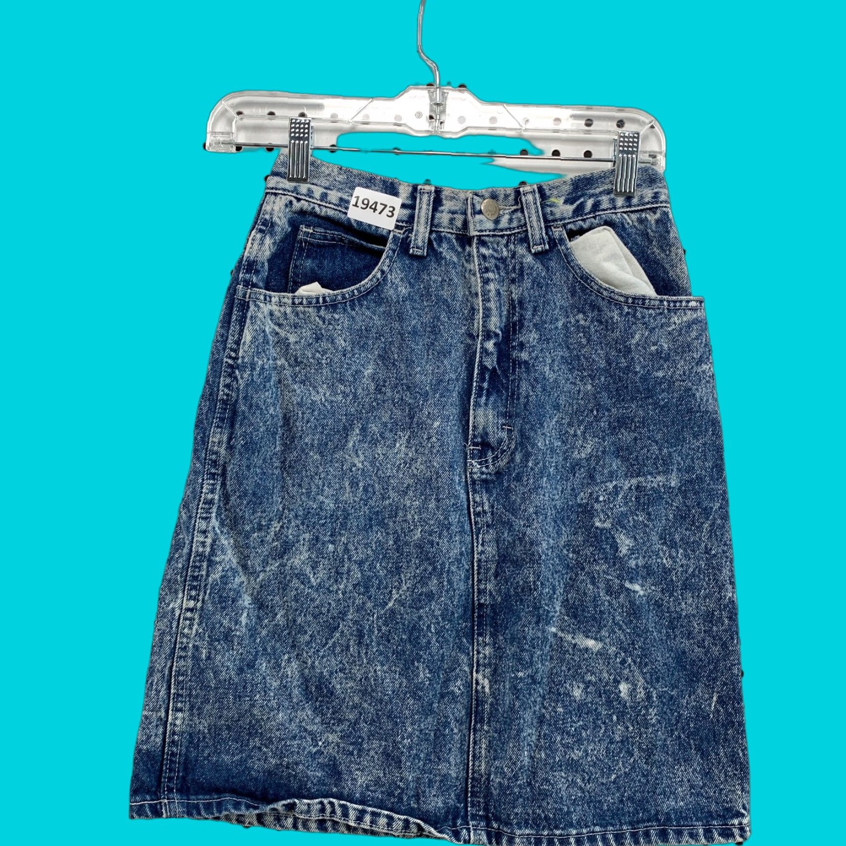 Vintage VINTAGE Bonjour Denim Skirt Acid Wash Women's Size 6 Knee-Length A-Line 80s 90s Made USA Size 28" / US 6 / IT 42 - 1 Thumbnail