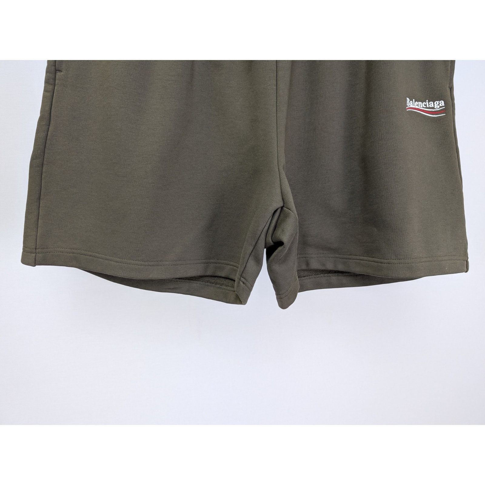 Balenciaga o1rshd1 Embro Pol Campgn Mol Boucleti Shorts Khaki/White/Red Size US 32 / EU 48 - 5 Thumbnail