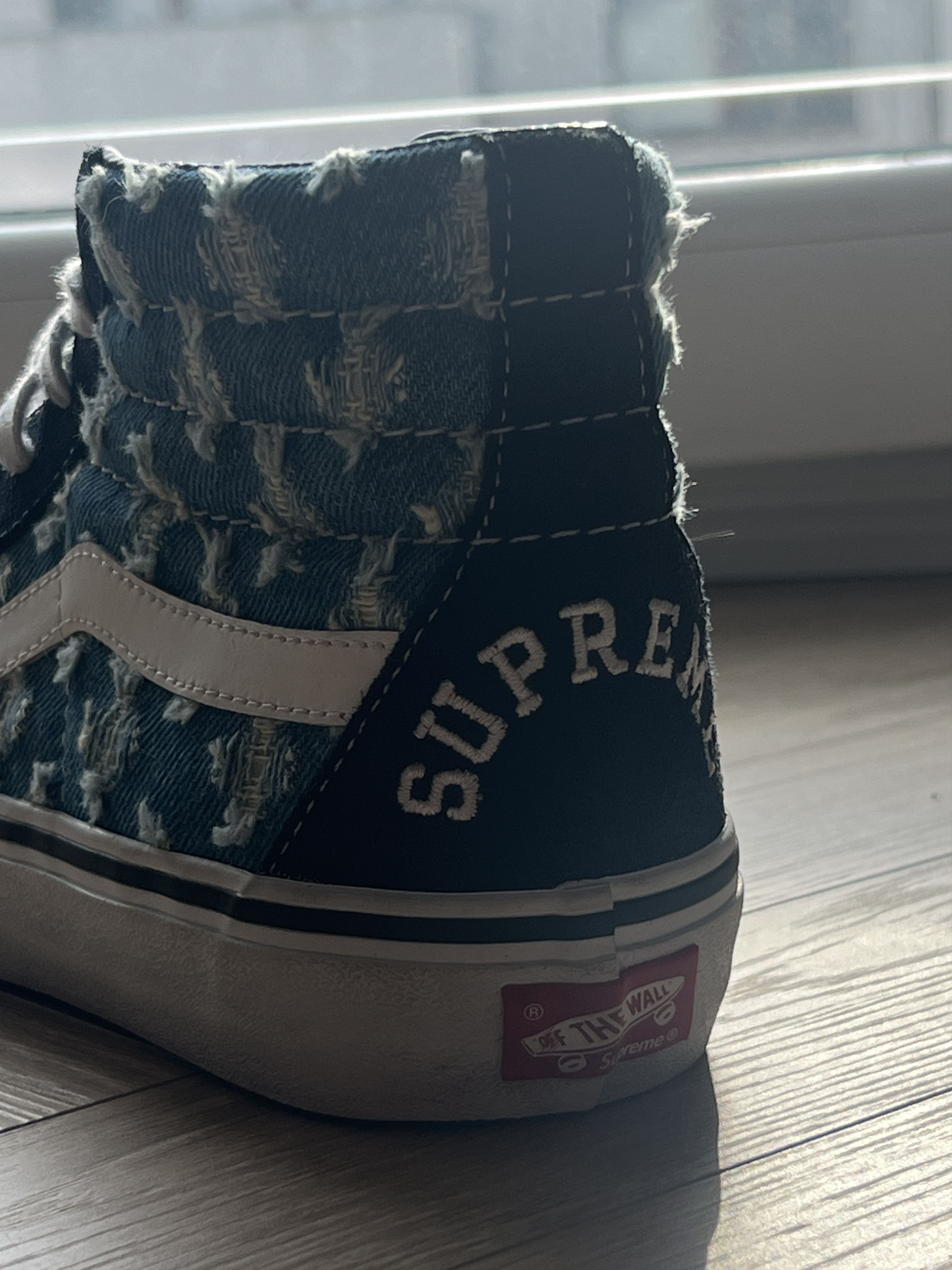 Supreme × Vans Supreme Vans Hi-Top Shoes Blue Denim Jeans SK8 Size US 8 / EU 41 - 10 Thumbnail